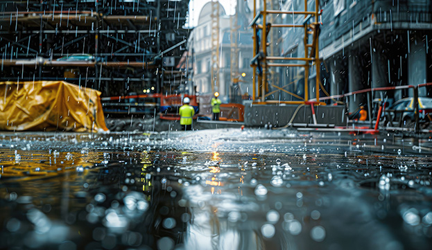 construcción en temporada de lluvias